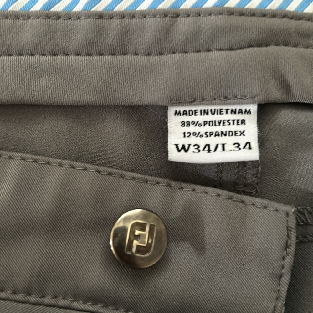 Footjoy Grey 5 Pocket Pants Athletic Fit 34x34 - Picture 4 of 5